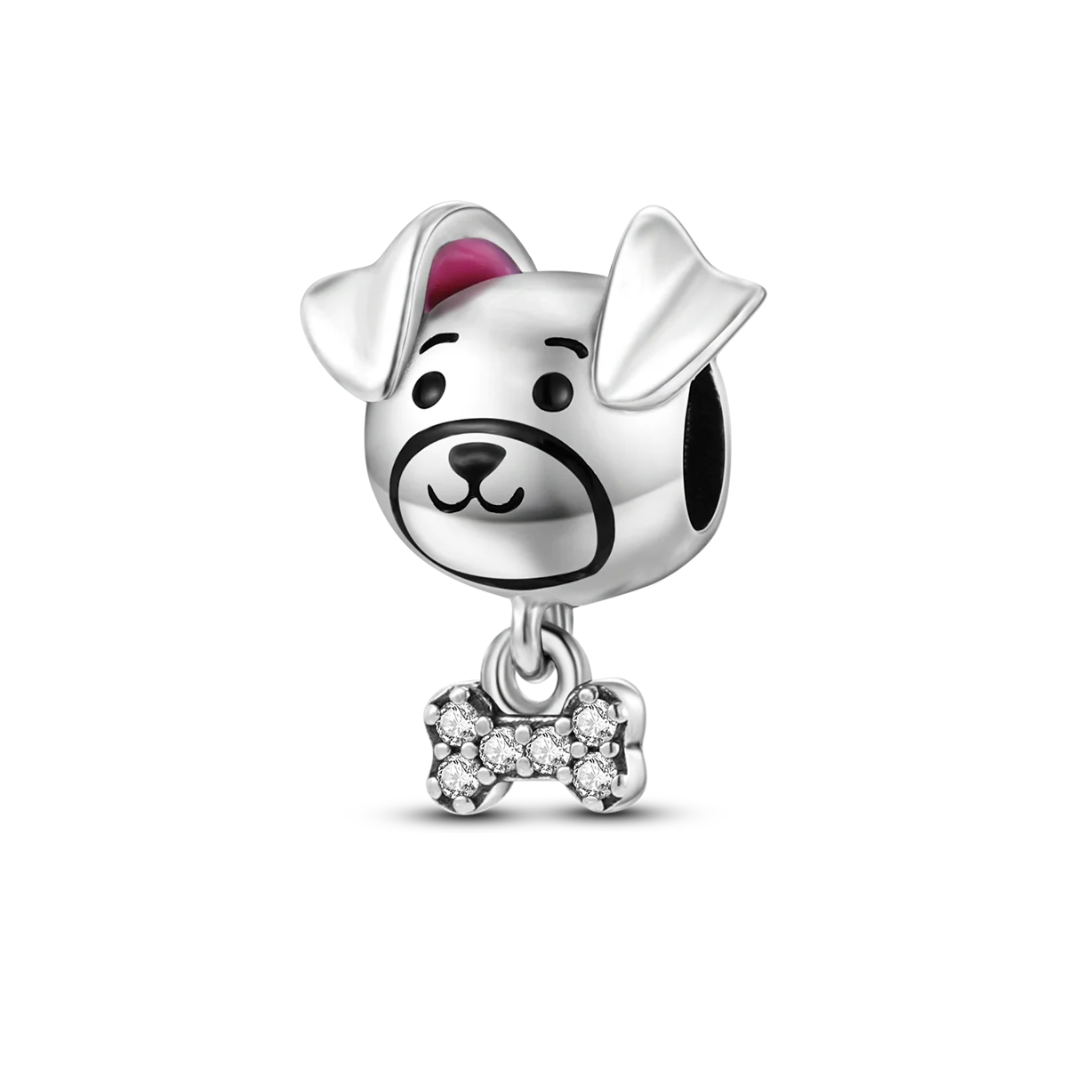 Dog Pet Charms 925 Silver Doggy Paw French Bulldog Bones Beads fit Original Bracelet DIY Fine Jewelry