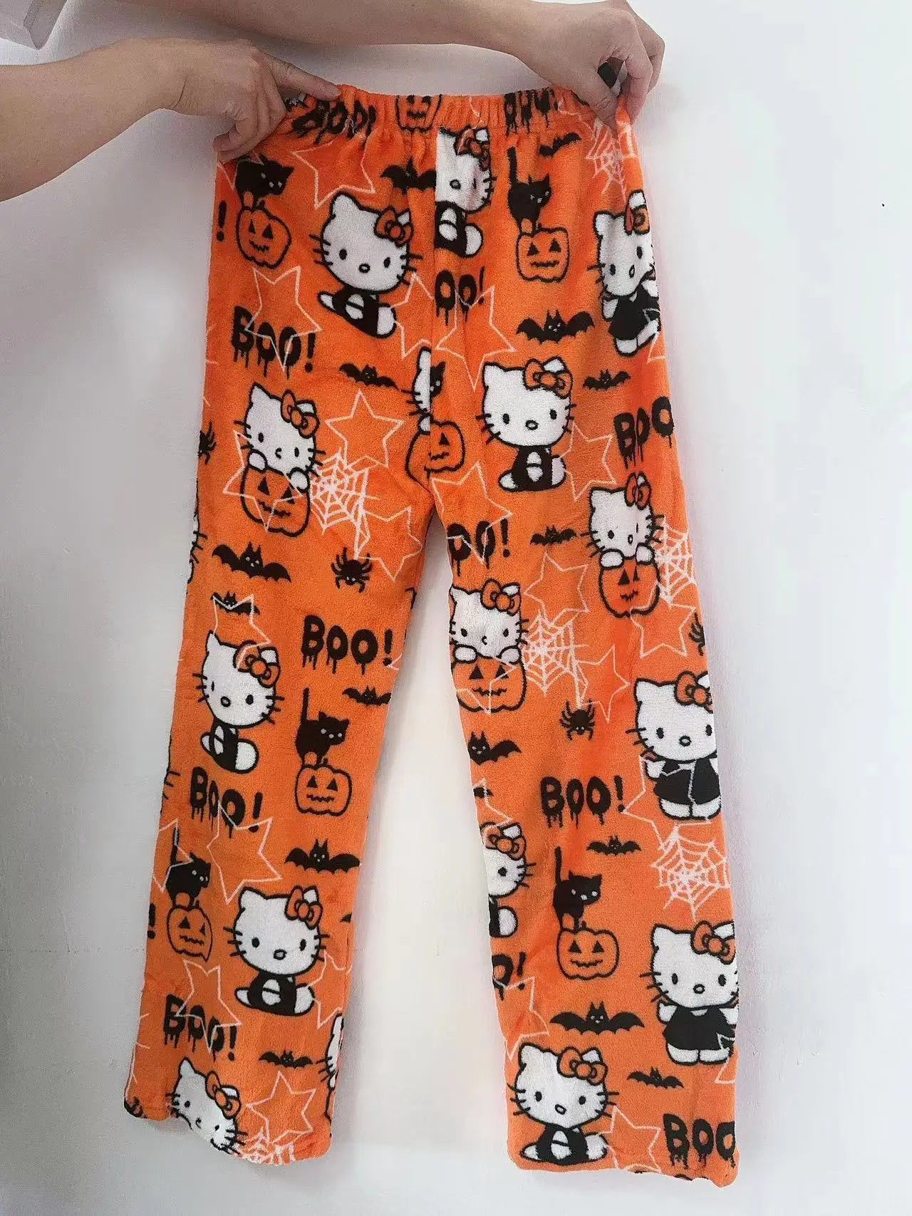 Sanrio Hello Kitty Y2k Kawaii Anime Flannel Pajamas Women'S Warm Woolen Cartoon Casual Home Pants Autumn Winter Fashion Trousers