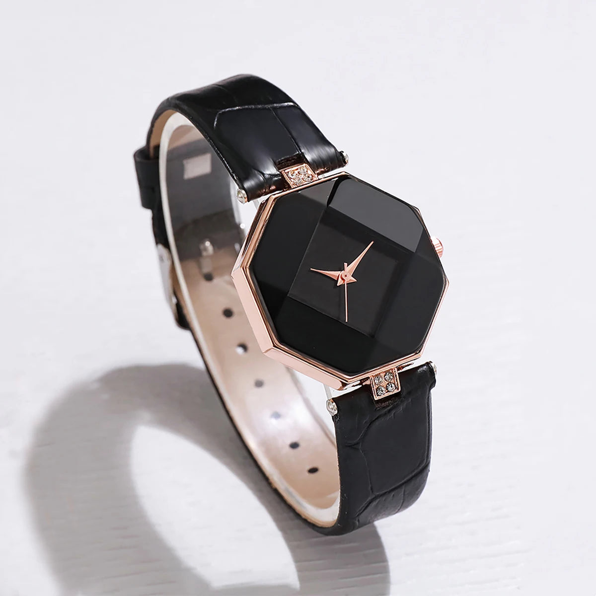 5PCS/Set Women's Watch Fashion Leather Band Analog Quartz Watches Heart Jewelry Set(Without Box)